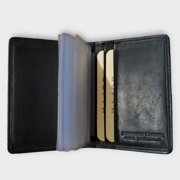 Genuine Leather Card Wallet, 4"x3" - Picture 2 of 3